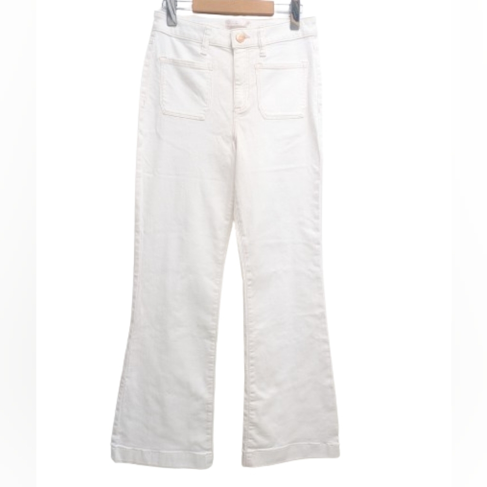 Lauren Conrad women's off white high waisted flare jeans size 6